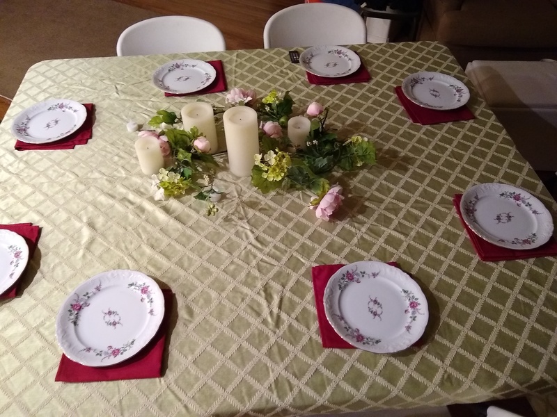 Feb14: Table with Centerpiece.