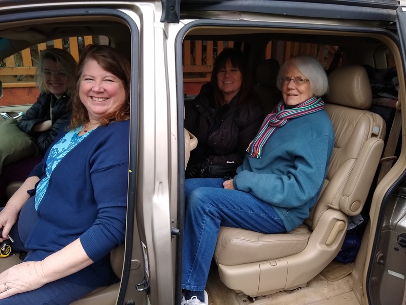 Rosewold: Lois, Hannah, Vanessa, Linda, ready to depart.