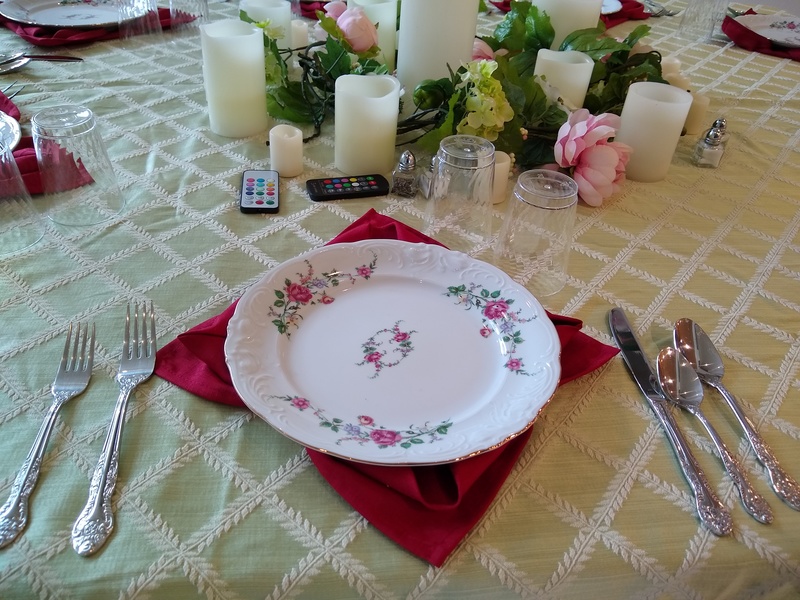 Valentine's dinner table setting.