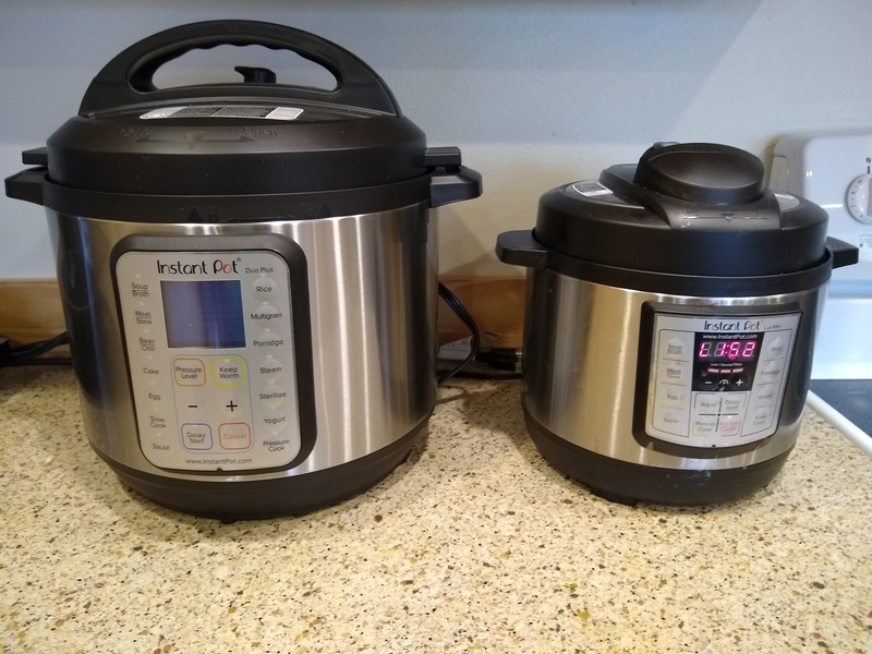 Side by side, the new 8qt Instant Pot and the old 3qt Instant Pot