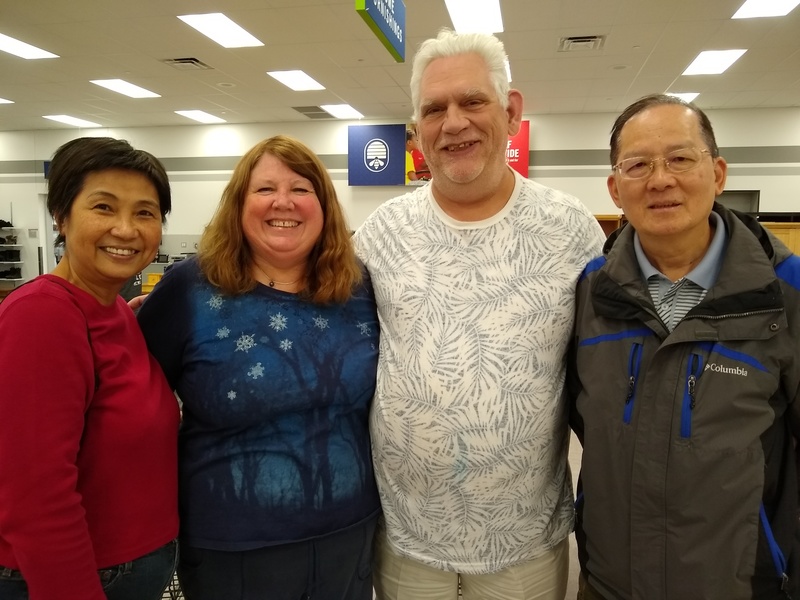 Sonia Kwan, Lois, Don, Stephen Lee (relatives of ZingZing); found shopping at Deseret Industries in Riverton UT.