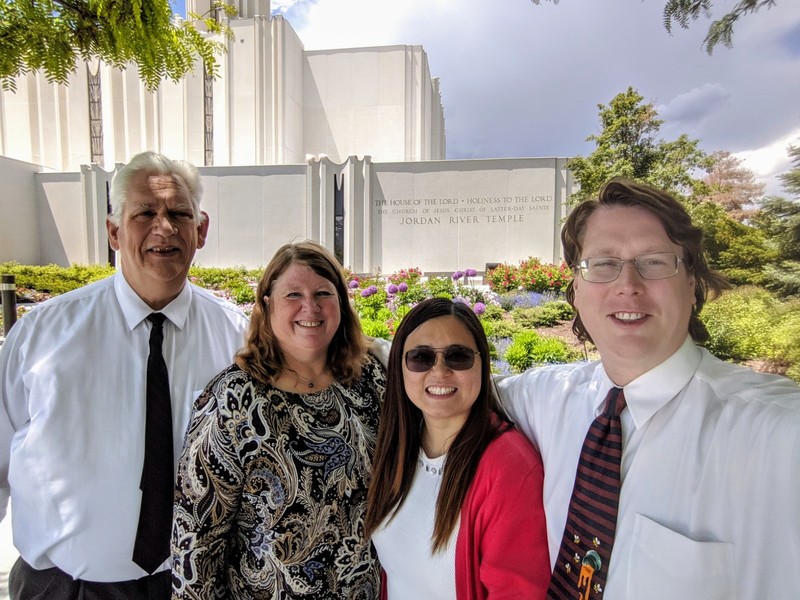 Jordan River UT Temple: Don, Lois, ZingZing, Ben