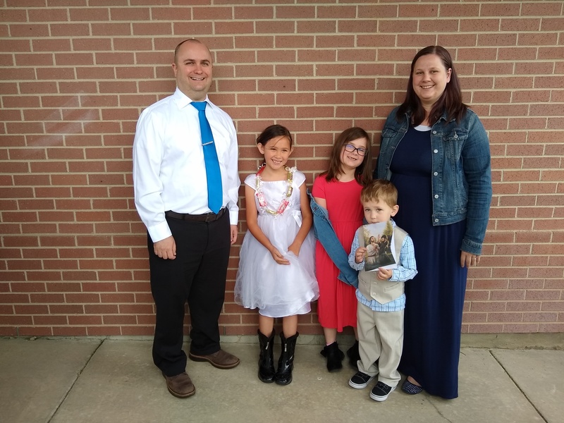 Adele Baptism Herriman UT: Keith, Adele, Emily, Austin, Stacia.