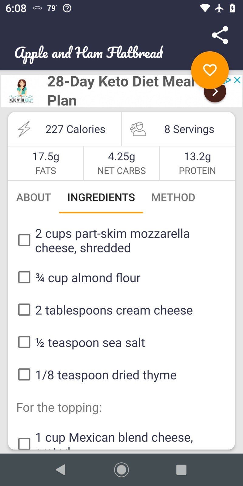 Keto Pizza: The crust part of the recipe.
