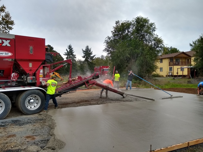 Basketball Court: cement getting poured