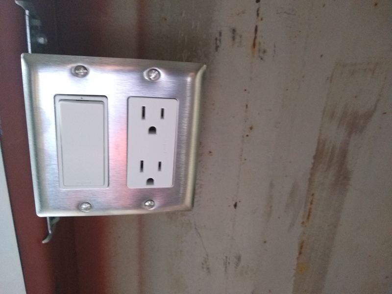 Lightswitch and outlets in BCon (not powered up yet).