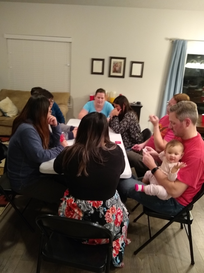 Family time after the wedding. Exploding Kittens.