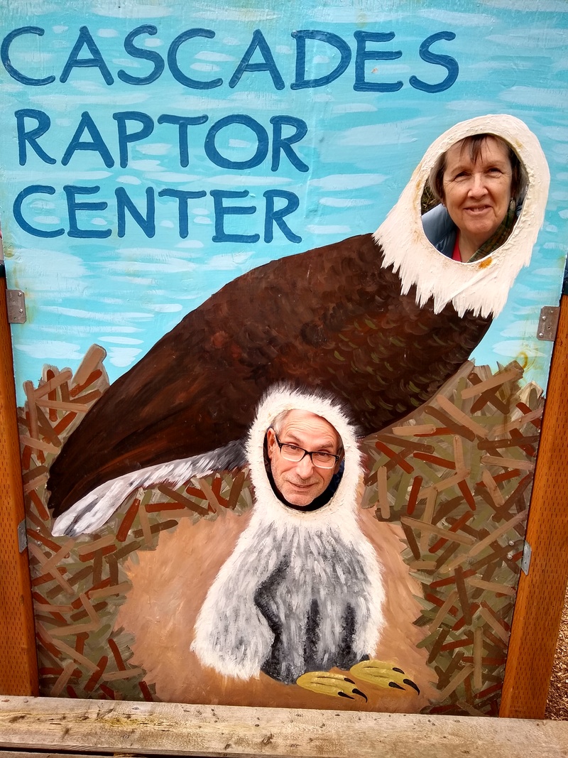 The four of us went to the Raptor center. Here are the Jim and Cindy birds.
