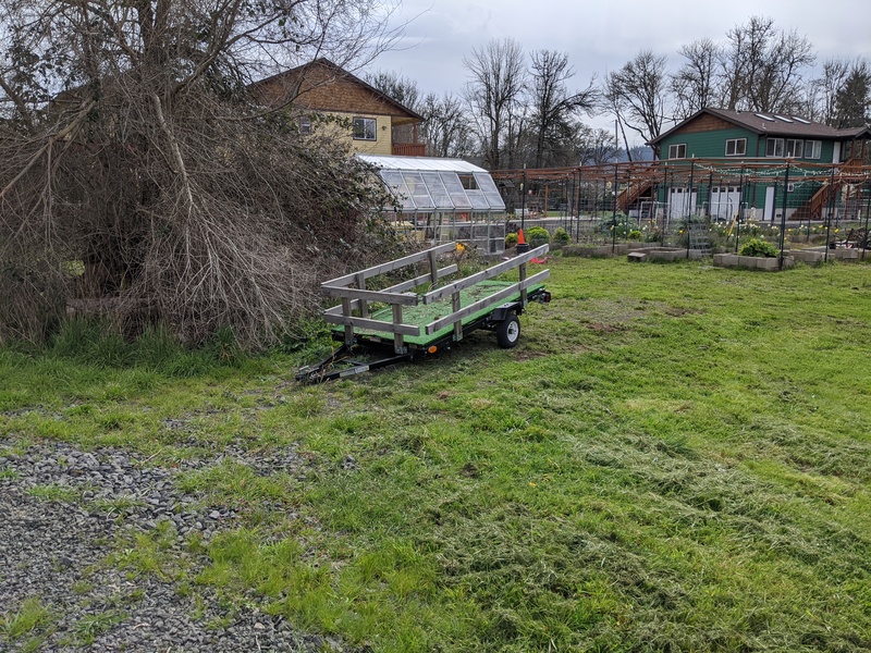 Don moved the trailer to a better spot. Lois mowed a bunch.
