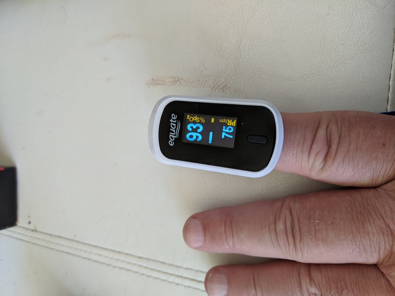 Equate brand Pulse Oximeter bought at Walmart. We like it just fine.