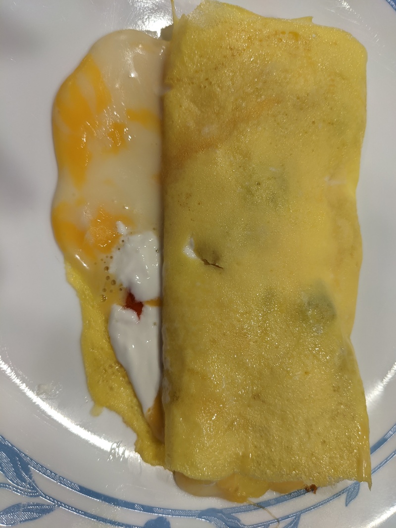 So she created a roll-up, but it still tasted like an omlet. 😁