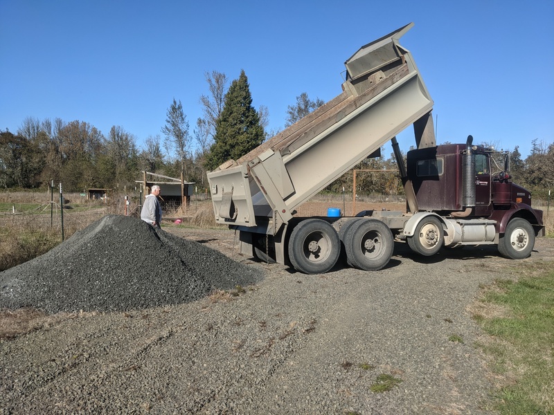 We needed more gravel for building the chickery.