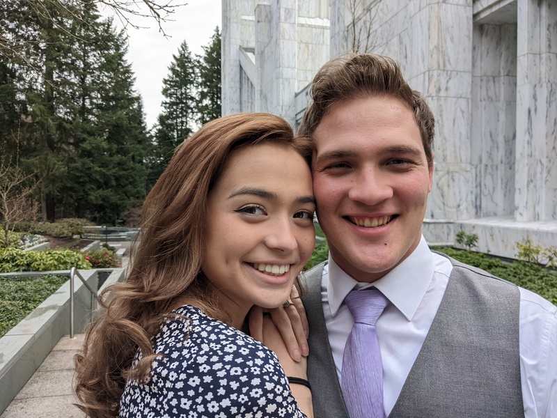 Tia and Jesse at the Portland Temple