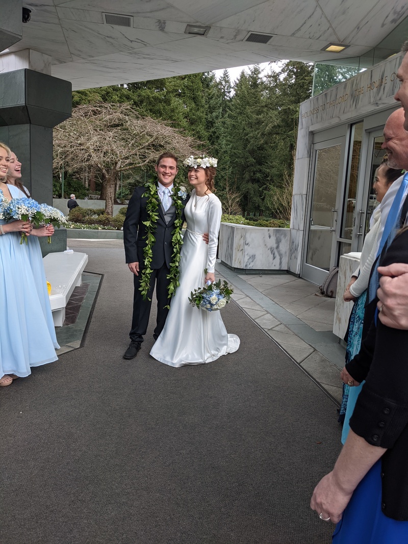 Jesse and Tia coming out of the temple.