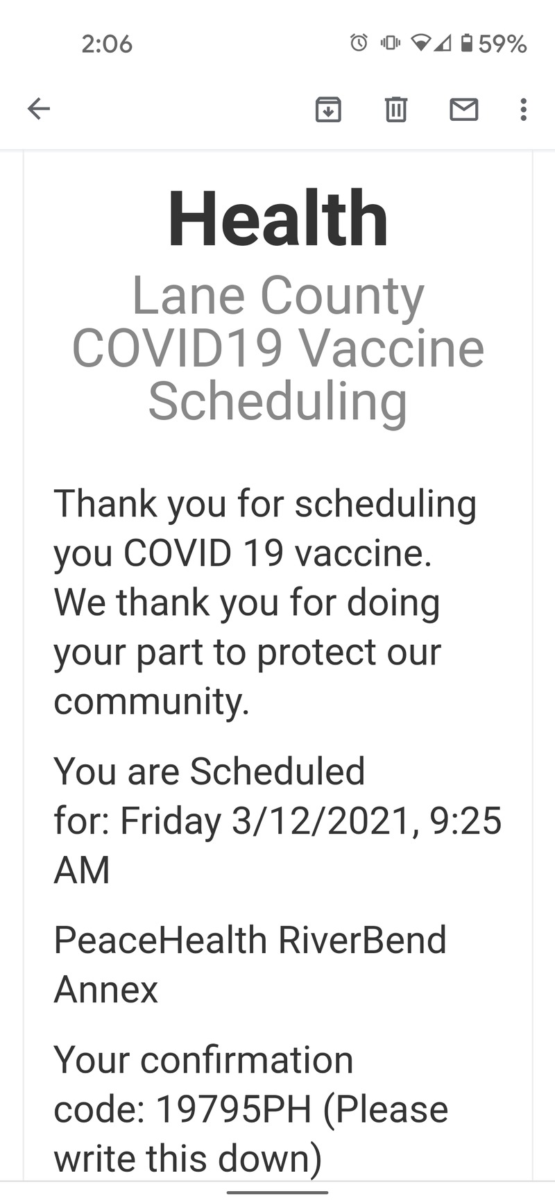 We got the Pfizer #1 vaccine Friday morning.
