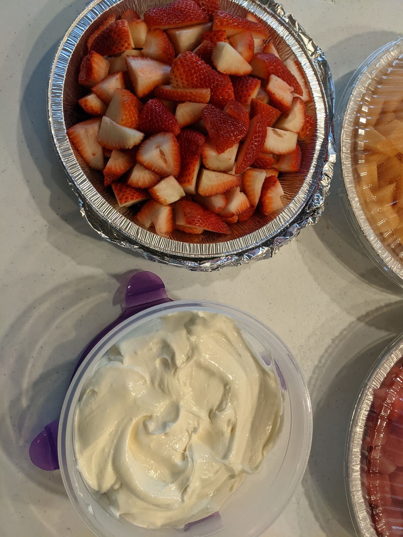 Strawberries and special dip by Brandi.