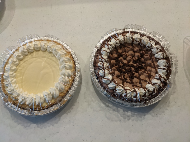 Lime? Cheesecake? and chocolate pie.