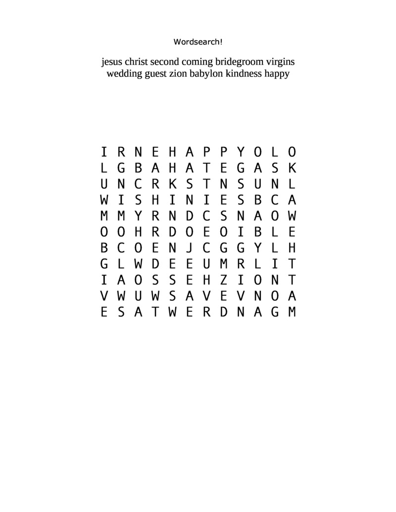 Wordsearch. This one is actually pretty hard.