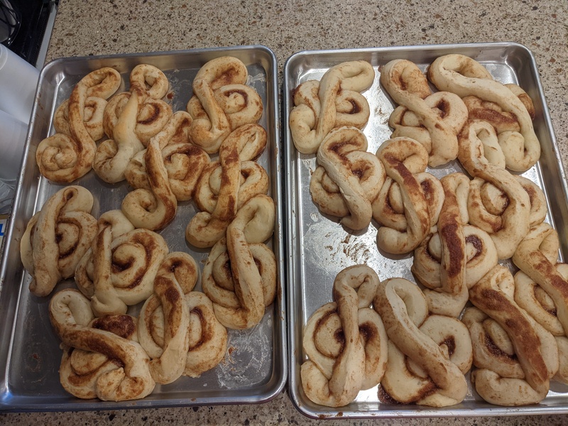 Lois made a bunch of Treble Clef Cinnamon Rolls.