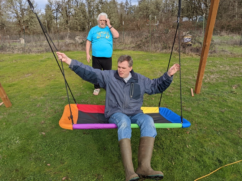 Joseph testing the platform.