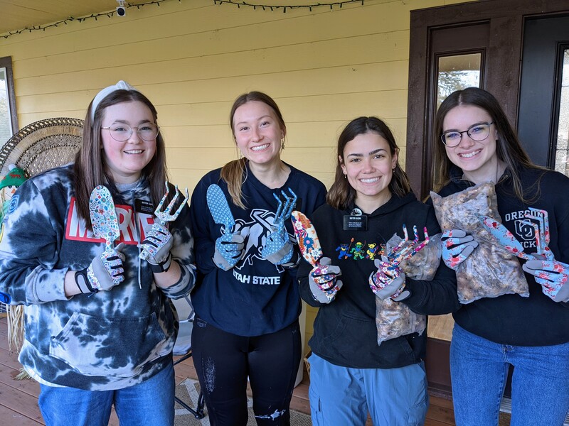 The Sisters came and helped plant 150 bulbs.