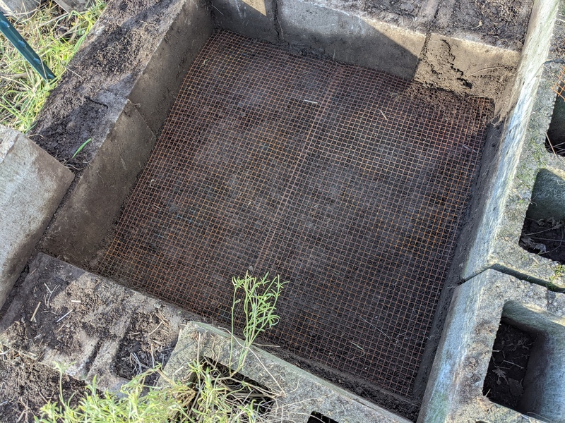 We out mesh in to keep the critters from eating the roots.