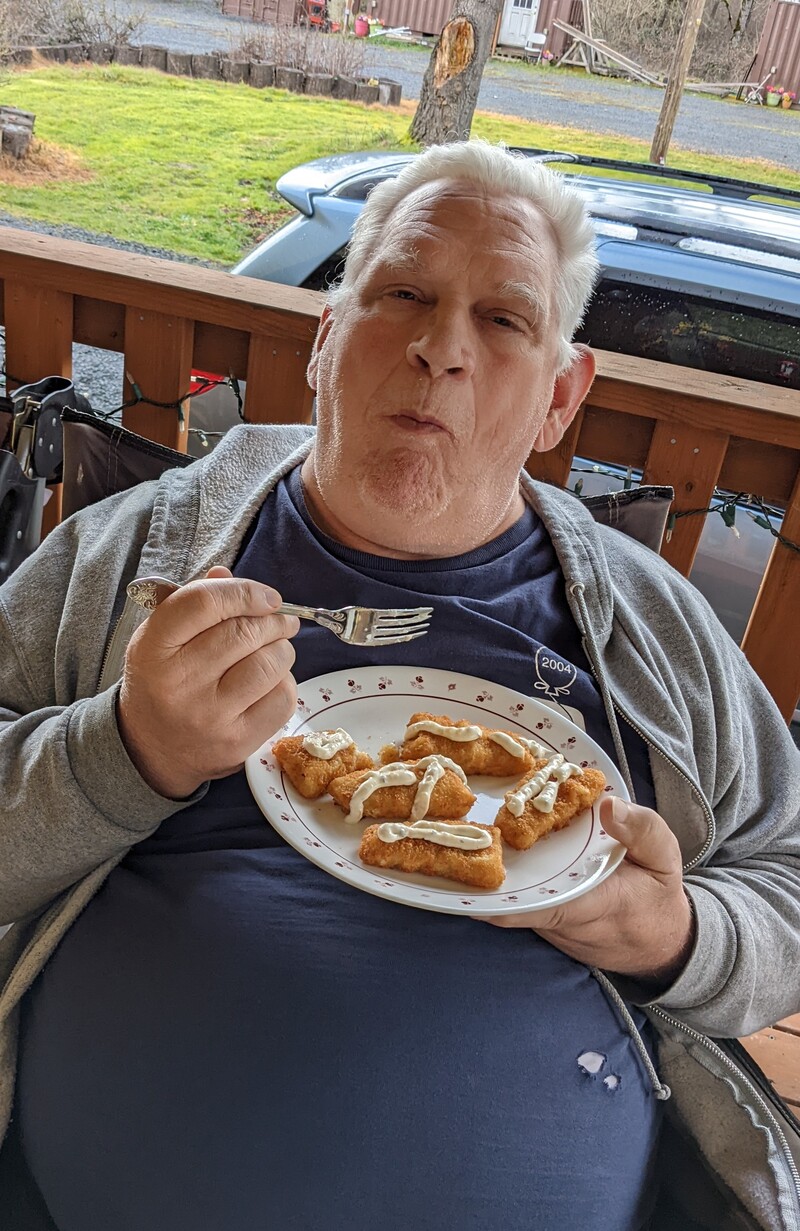 Picnic on the porch with Don.