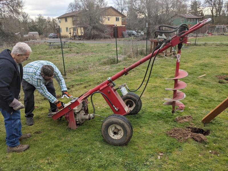 Swing set hole drilling: Lee, Rob.