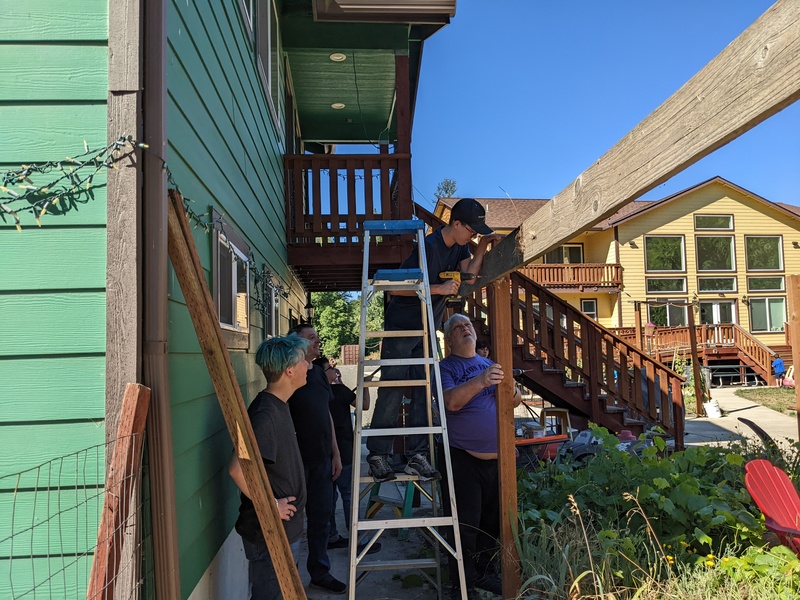 Building the grape arbor