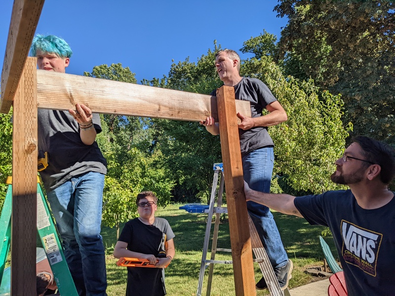 Building the grape arbor