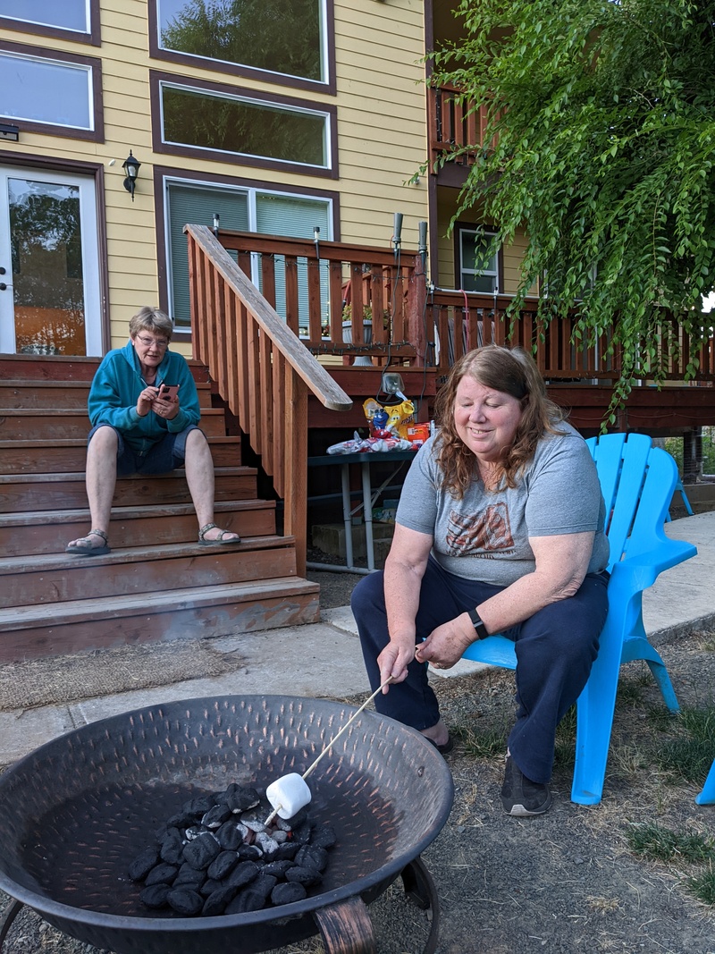 Lois cooking a Marshmallow