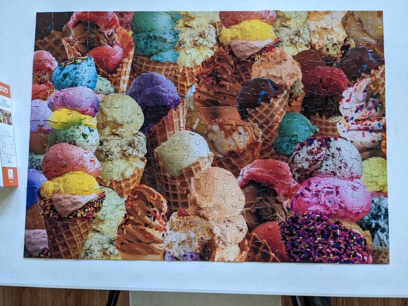 This puzzle was fun but the pieces wouldn't stay together. As is typical with ice cream.