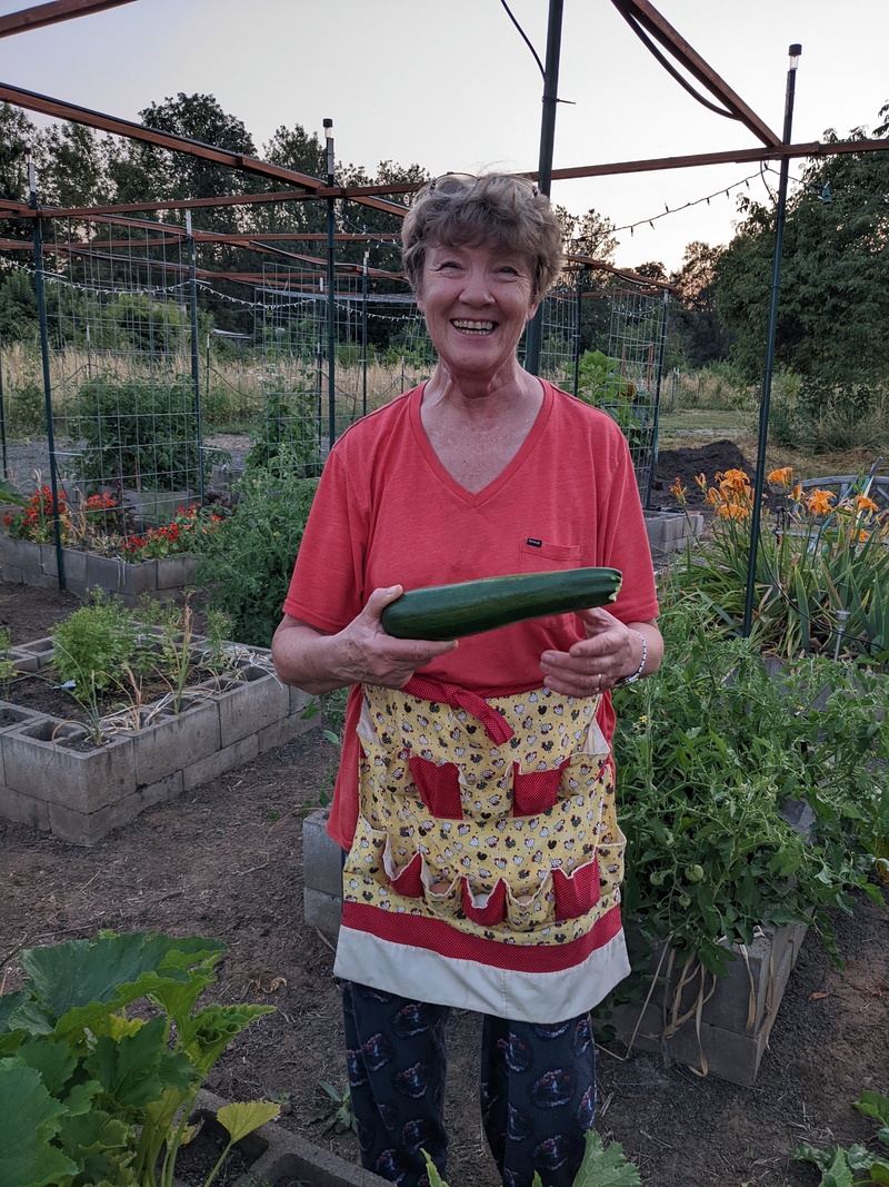 Laura found a zucchini