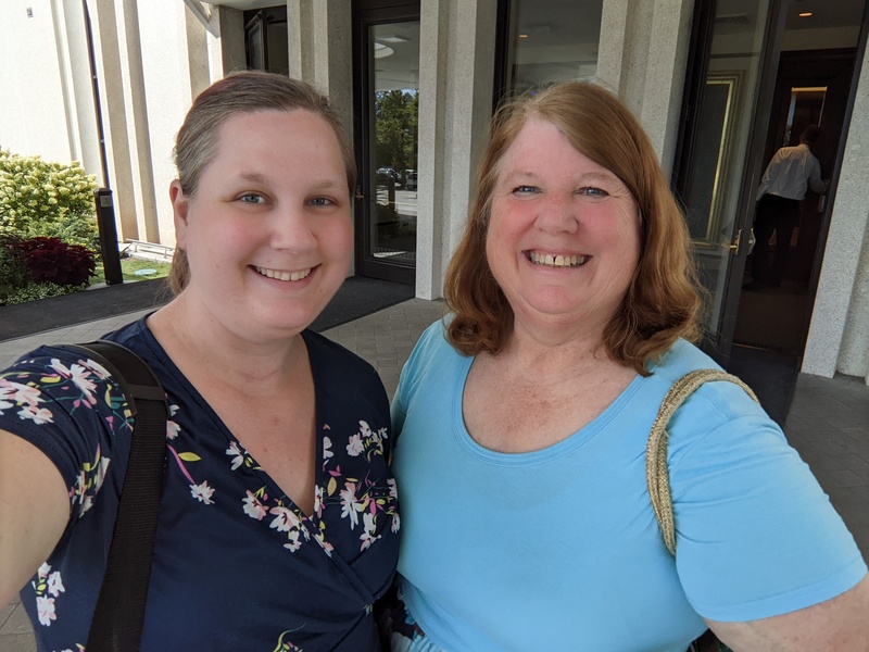 Stacia, Lois at Jordan River Temple