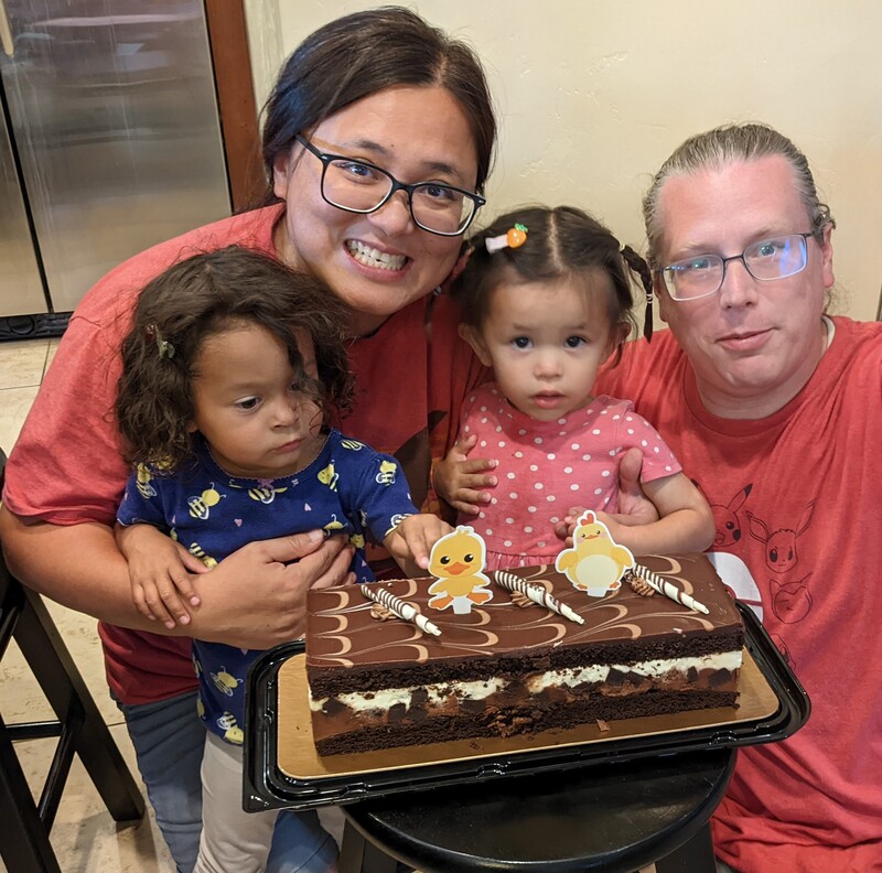 Family portrait at Birthday party.