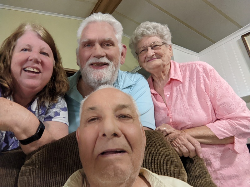 Lois, Don, Aunt Barbara, with Uncle Bob in front.