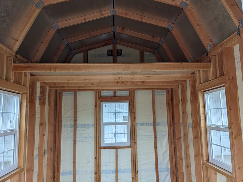 Red Barn, Interior, Three Windows, Loft.