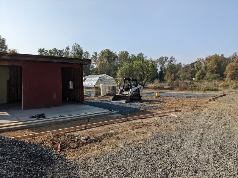 The concrete pour is framed.