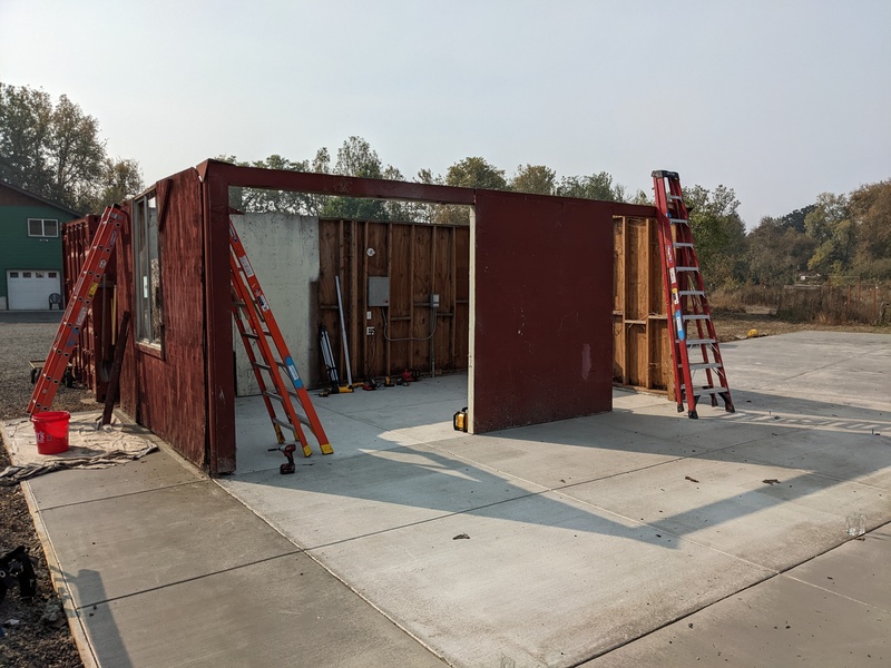 Shed with no roof.