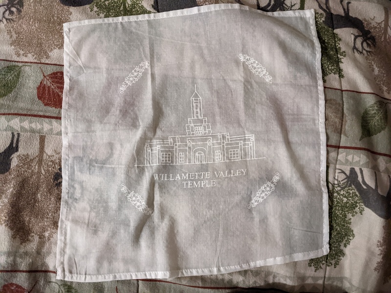Willamette Valley Temple commemorative handkerchief.