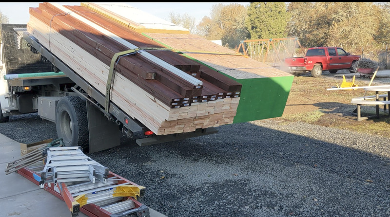 A load of lumber for bunkhouses B2 and B3 came.