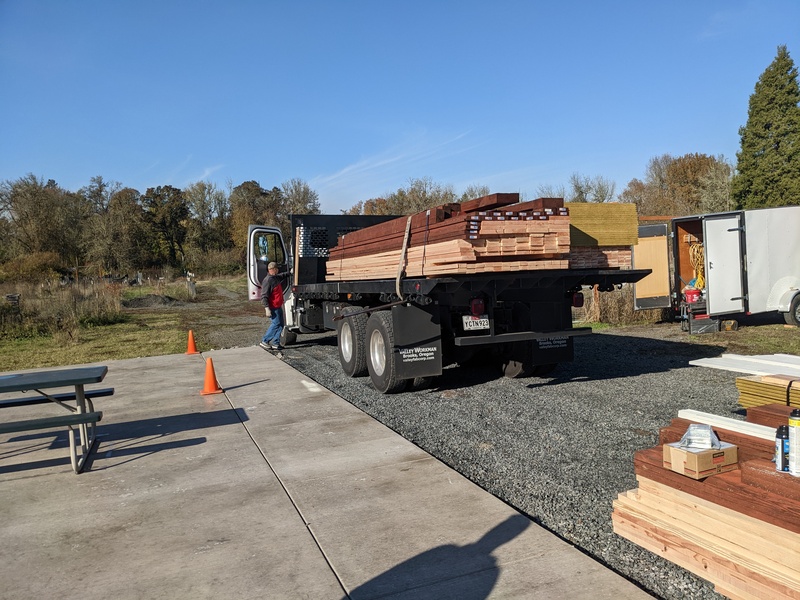 Second load of lumber for bunkhouses B2 and B3 came.