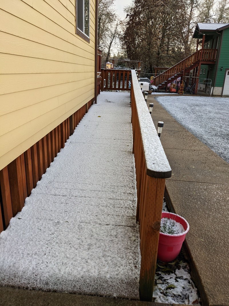 The ramp with snow.