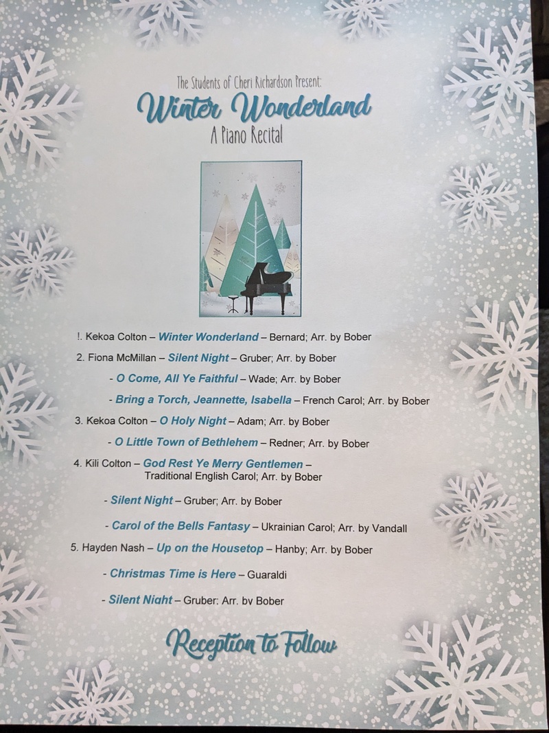 Piano recital program