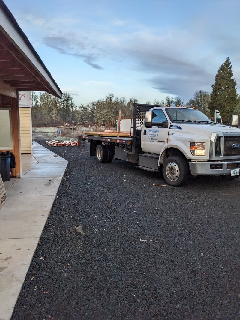 Lumber delivery for the B2 and B3 stairs and skybridge.