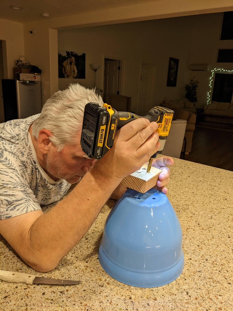 Don making drainage holes.