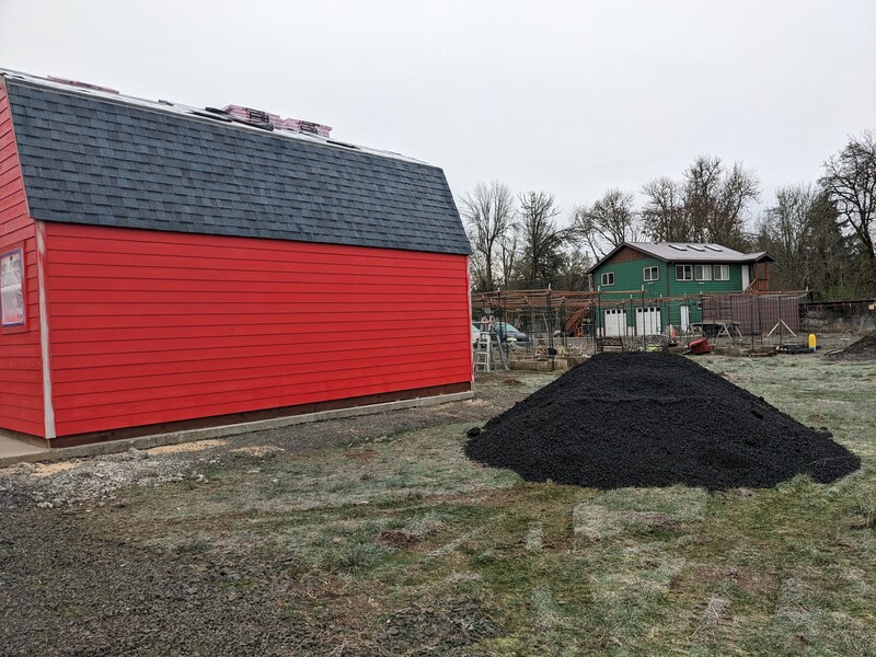 First gravel for the Asia parking lot.