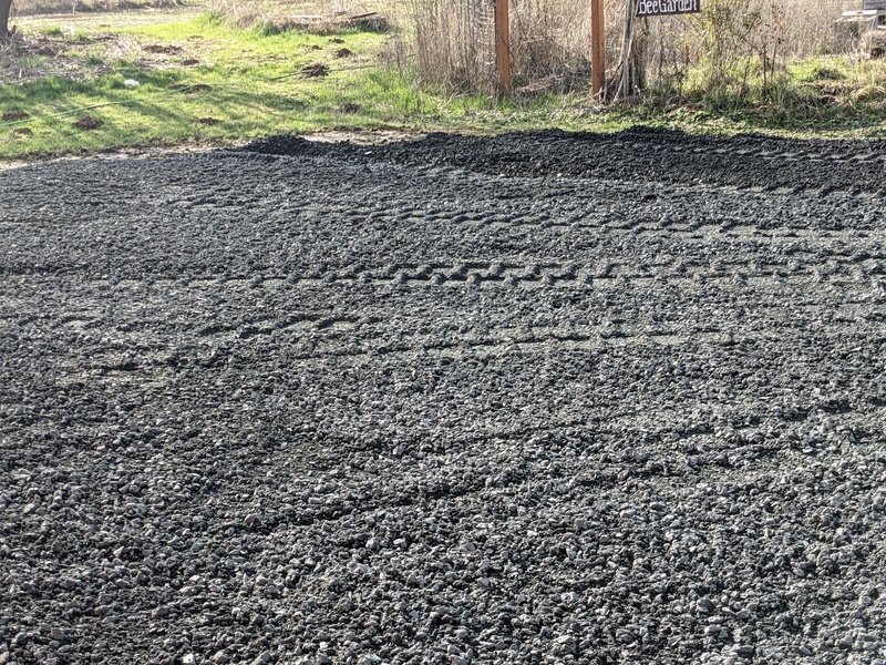 leveled gravel parking