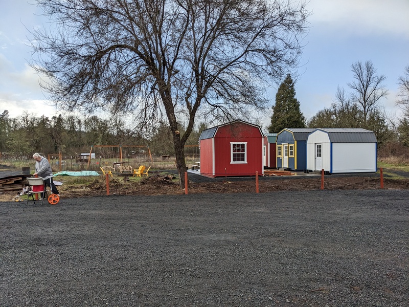 The new Firepit Village east parking lot.