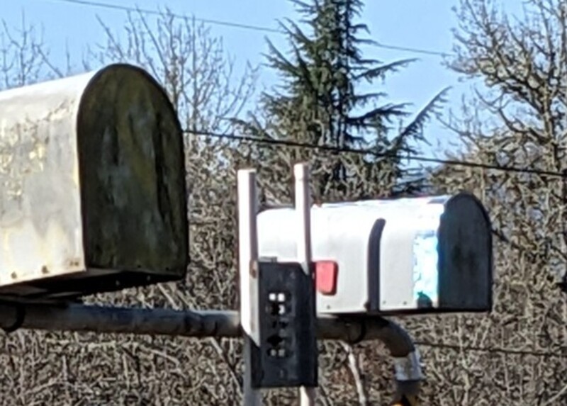 Reflective tape on our mailbox.